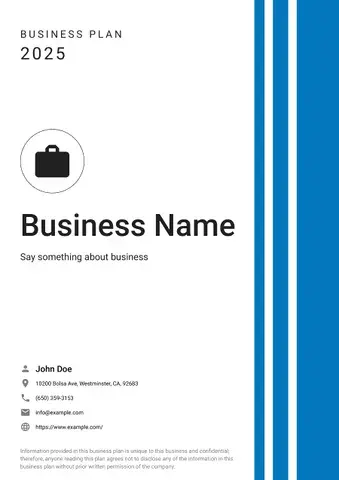 business plan template example